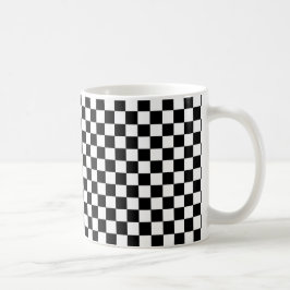 黒市松模様に白 コーヒーマグカップ