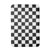 黒市松模様に白 バスマット (正面縦)
