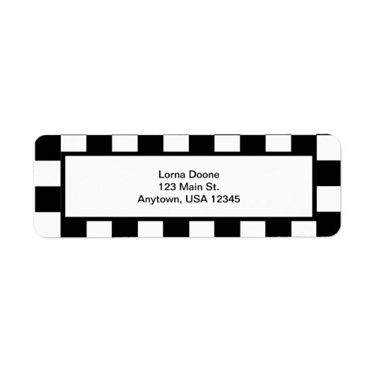 黒市松模様に白 ラベル (正面)