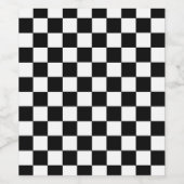 黒市松模様に白 ワインラベル (シングルラベル)