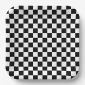 黒市松模様に紙プレート ペーパープレート (正面)