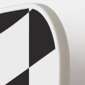 黒市松模様に・白モノグラム ピックルボールラケット (左詳細)