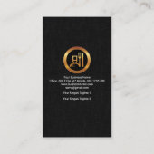 黒布テクスチャスーツタイケータリング 名刺 (裏面)