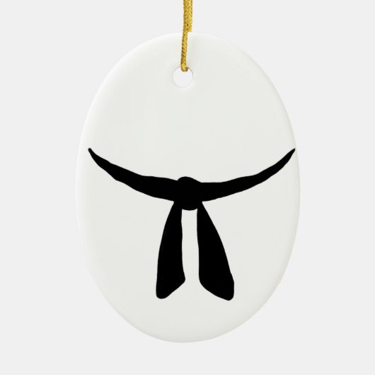 黒帯のパーティー セラミックオーナメント (正面)