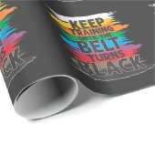 黒帯の武術アートで空手のテコンドーを養成 ラッピングペーパー (ロールコーナー)