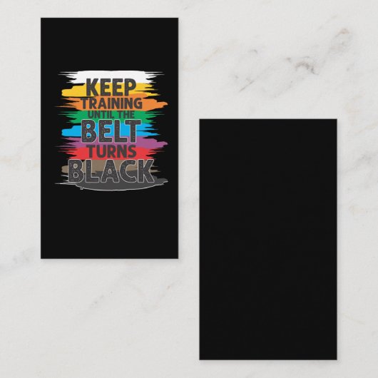 黒帯の武術アートで空手のテコンドーを養成 名刺 (正面/裏面)