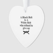 黒帯は白帯空手のテコンドーである オーナメント (正面)