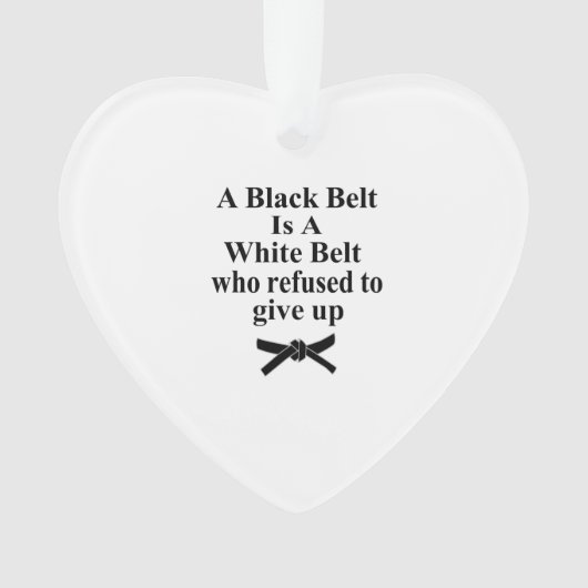 黒帯は白帯空手のテコンドーである オーナメント (正面)