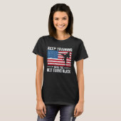 黒帯武道トレーニング空手男子アメリカ国旗 Tシャツ (正面フル)