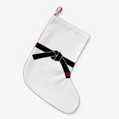 黒帯、武道の黒帯、武道 スモールクリスマスストッキング (正面 (吊り時))