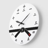 黒帯、武道の黒帯、武道 ラージ壁時計 (傾斜)