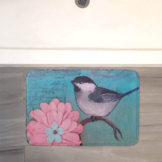 黒帽をかぶった《鳥》アメリカゴガラバスマット バスマット