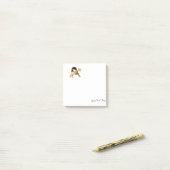 黒帽をかぶった《鳥》アメリカゴガラ鳥 ポストイット (デスク上)