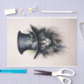 黒帽子「ハローダーリン」のミステリアスな猫 薄葉紙 (クラフト)