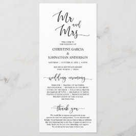 黒幕エレガントの脚本、ミセスの式結婚 プログラム