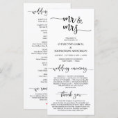 黒幕エレガントの脚本、ミセスの式結婚 プログラム (正面/裏面)