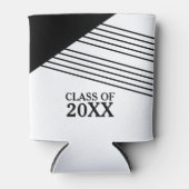 黒幾何ストライプクーラーボックス 缶クーラー (正面)