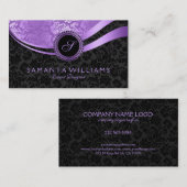 黒幾何学模様デザイン 名刺 (正面/裏面)