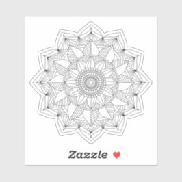 黒幾何学模様フローラ曼荼羅v1 シール