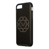 黒幾何学模様 CarvedウッドiPhoneケース (左)