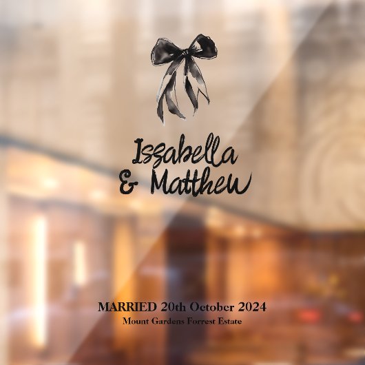 黒弓エレガント名日付結婚式SIgn ウィンドウサイン (シート2)