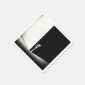 黒影の白い猫 スタンダードカクテルナプキン (角)