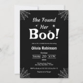 黒彼女は彼女のブハロウィーンブライダルシャワーを見つけた 招待状 (正面)