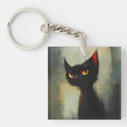 黒忍者猫を知っている キーホルダー (正面)