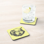 黒怒いオオカミ コースター (右側)