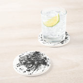 黒怒いスプラッシュのチーターで背景を選ぶ コースター (側面)