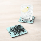 黒怒いスプラッシュのチーターで背景を選ぶ コースター (右側)