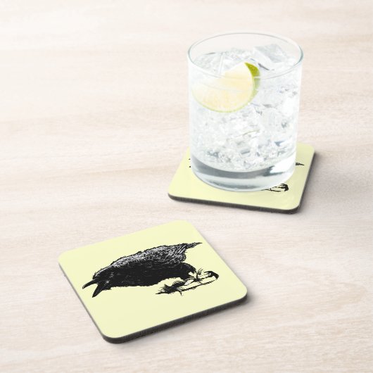 黒怒いravenあなたの背景を選ぶ コースター (右側)