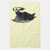 黒怒のレイヴンが背景を選ぶ キッチンタオル (縦)