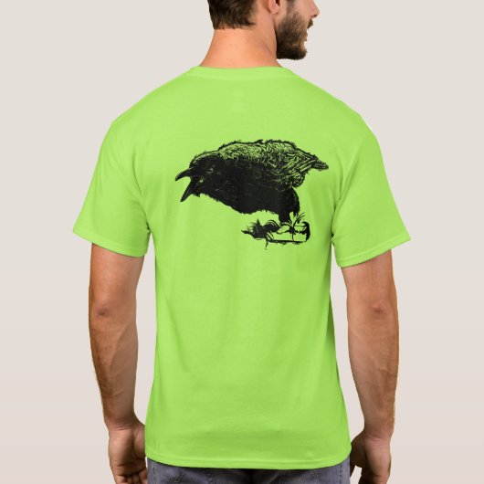 黒怒のレイヴンが背景を選ぶ Tシャツ (裏面)