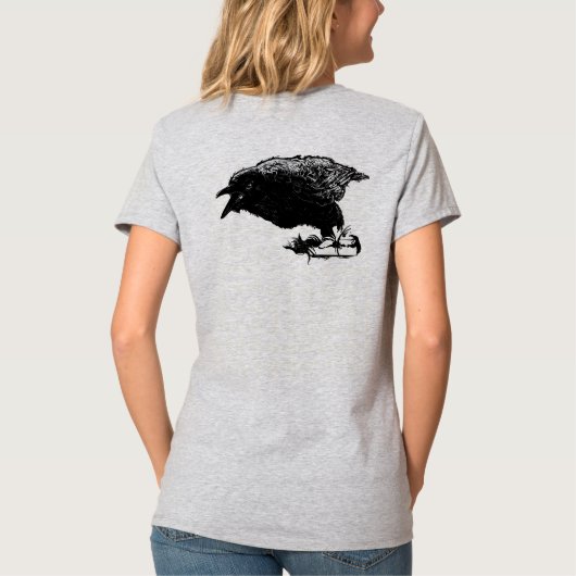 黒怒のレイヴンが背景を選ぶ Tシャツ (裏面)