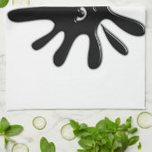 黒怒絵を描（ばちゃばちゃ）跳ねる キッチンタオル (折り畳み)