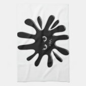 黒怒絵を描（ばちゃばちゃ）跳ねる キッチンタオル (縦)