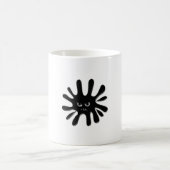 黒怒絵を描(ばちゃばちゃ)跳ねる コーヒーマグカップ (中央)