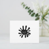 黒怒絵を描(ばちゃばちゃ)跳ねる ポストカード (スタンド正面)