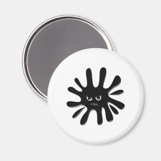 黒怒絵を描（ばちゃばちゃ）跳ねる マグネット (正面/裏面)