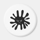 黒怒絵を描（ばちゃばちゃ）跳ねる マグネット (正面)