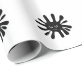 黒怒絵を描（ばちゃばちゃ）跳ねる ラッピングペーパー (ロールコーナー)