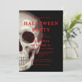 黒怖いスカル大人ハロウィーン招待状 招待状 (スタンド正面)