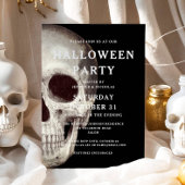 黒怖いスカル大人ハロウィーン招待状 招待状