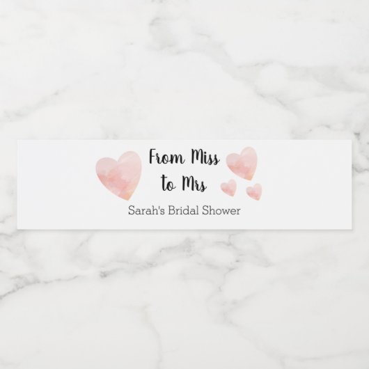 黒恋しく思白ブライダルシャワーへ ペットボトルラベル (シングルラベル)