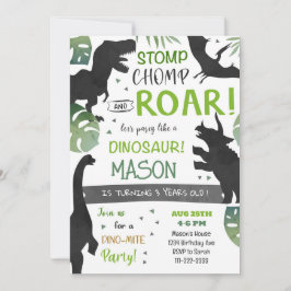 黒恐竜の誕生日パーティーへの招待 招待状