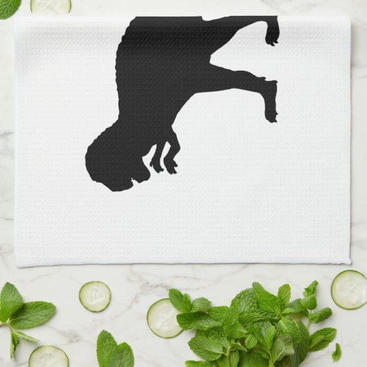 黒恐竜 キッチンタオル (折り畳み)