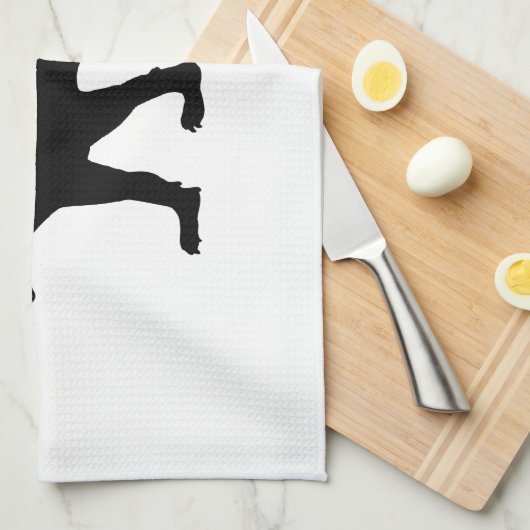 黒恐竜 キッチンタオル (四つ折り)