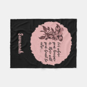 黒感動的とピンクのバイブル引用文毛布 フリースブランケット (正面(横))