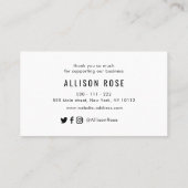 黒感謝していの名刺を挿入する 名刺 (裏面)